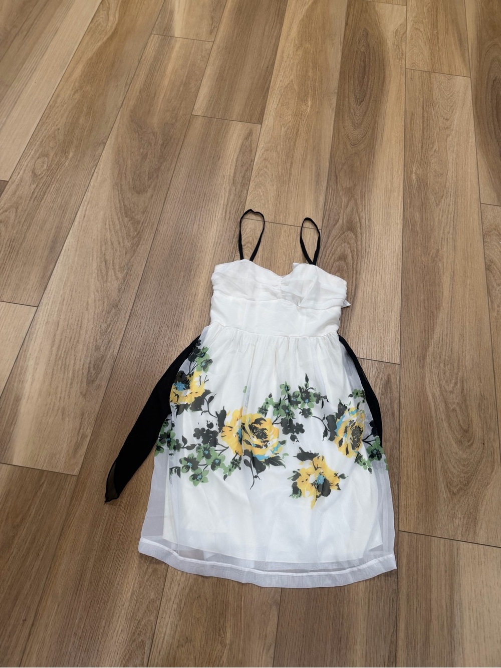 Women’s Johnny Martin White Floral Sundress with Yellow Rose Print